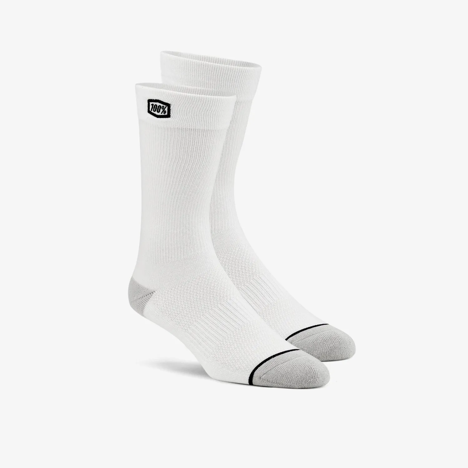 100% Solid Casual Sock - White