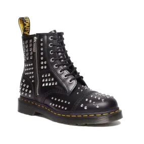 1460 Dr Martens Studded Zip Atlas Black Leather 8 Up Boot