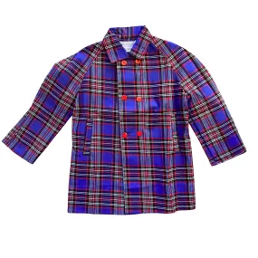 1960s Blue Tartan Rain Jacket  4-5Y