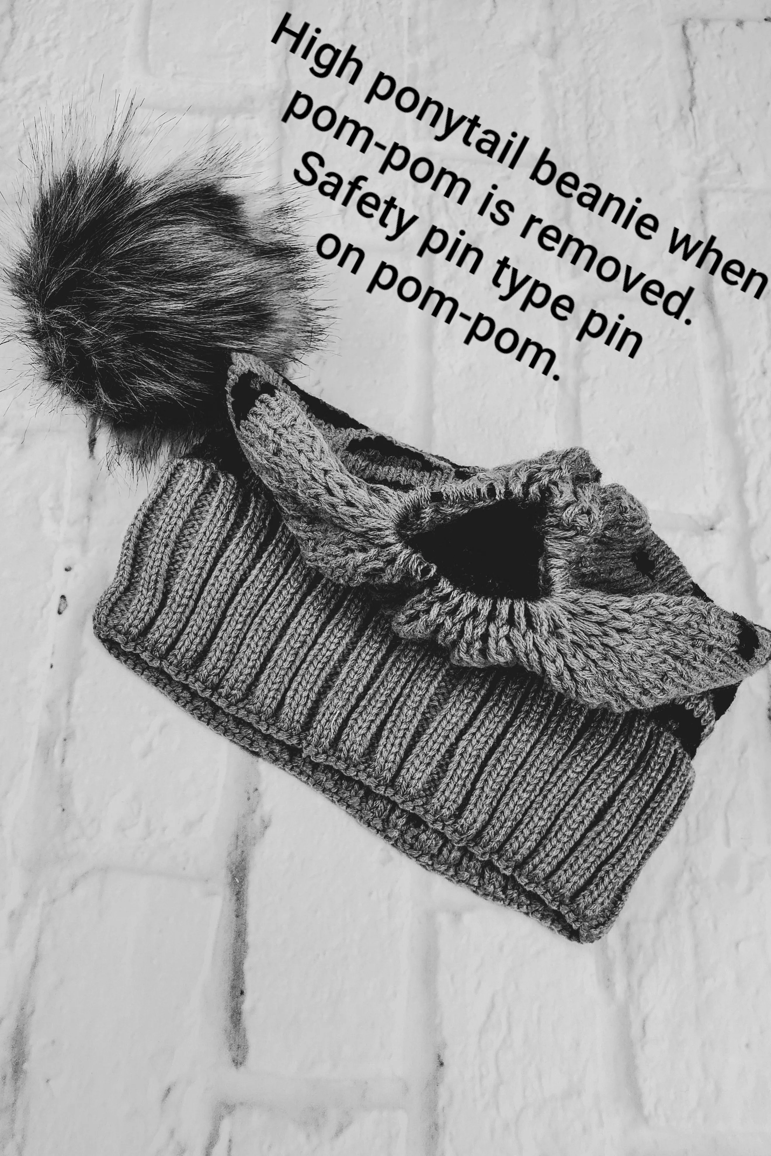 #30 Snow Leopard Pom-Pom Beanie