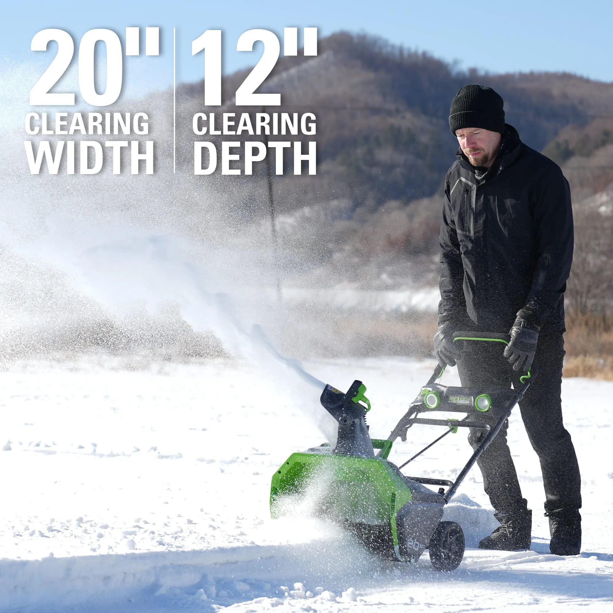 40V 20" Brushless Single-Stage Snow Blower w/ 4.0Ah Battery & Charger