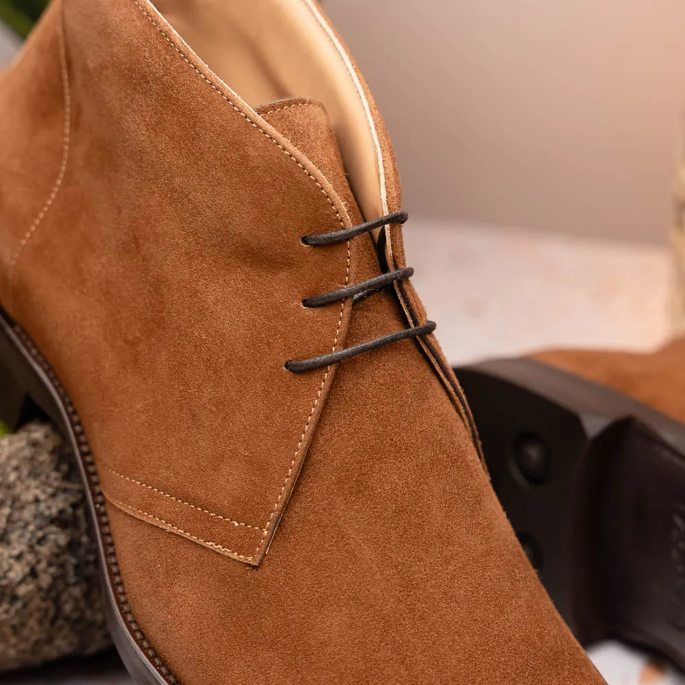 46-592-TOB MARCO Suede Calfskin Chukka Boot, Tobacco