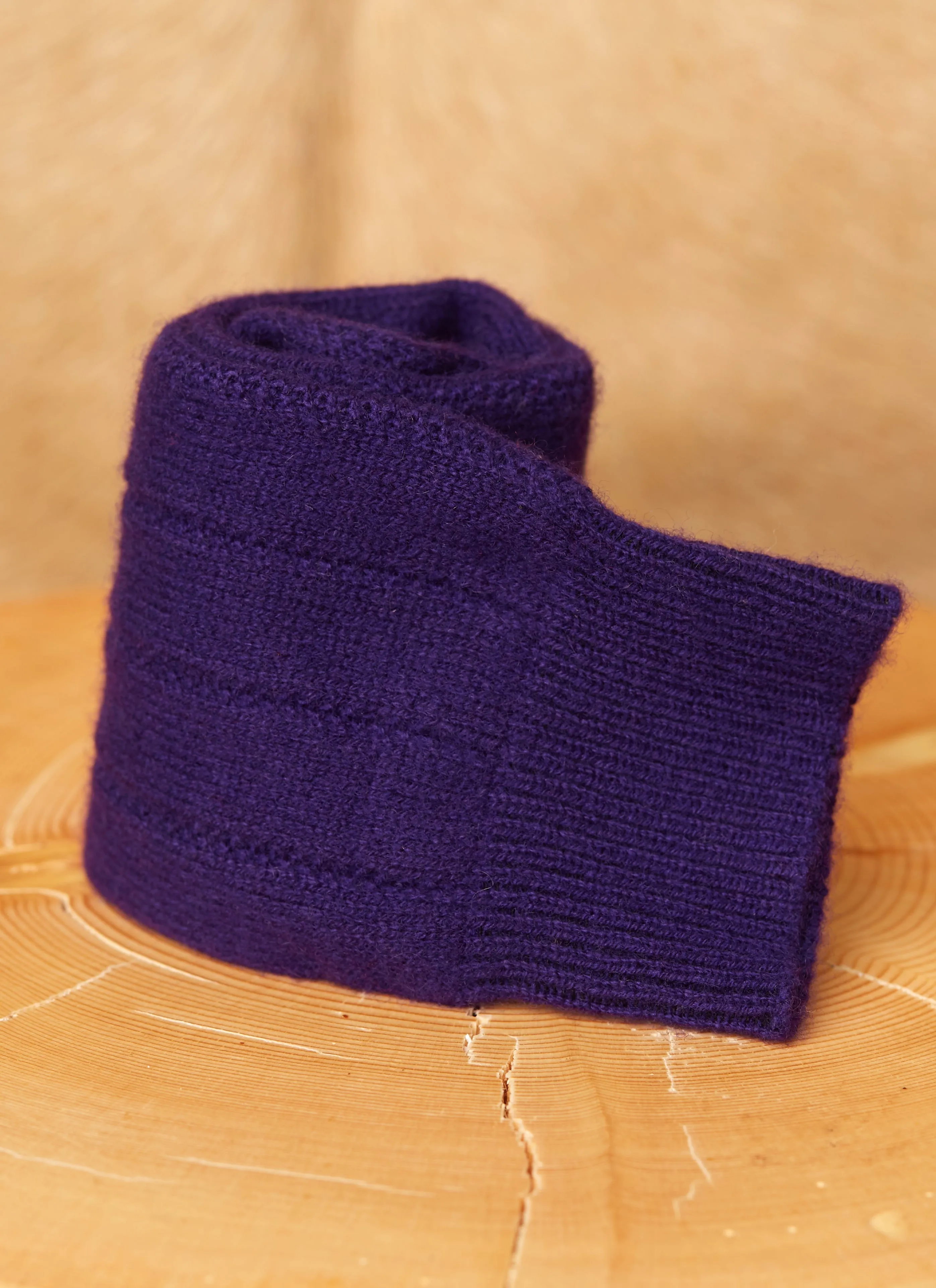 75% Cashmere Rib Sock in Deep Royal Purple