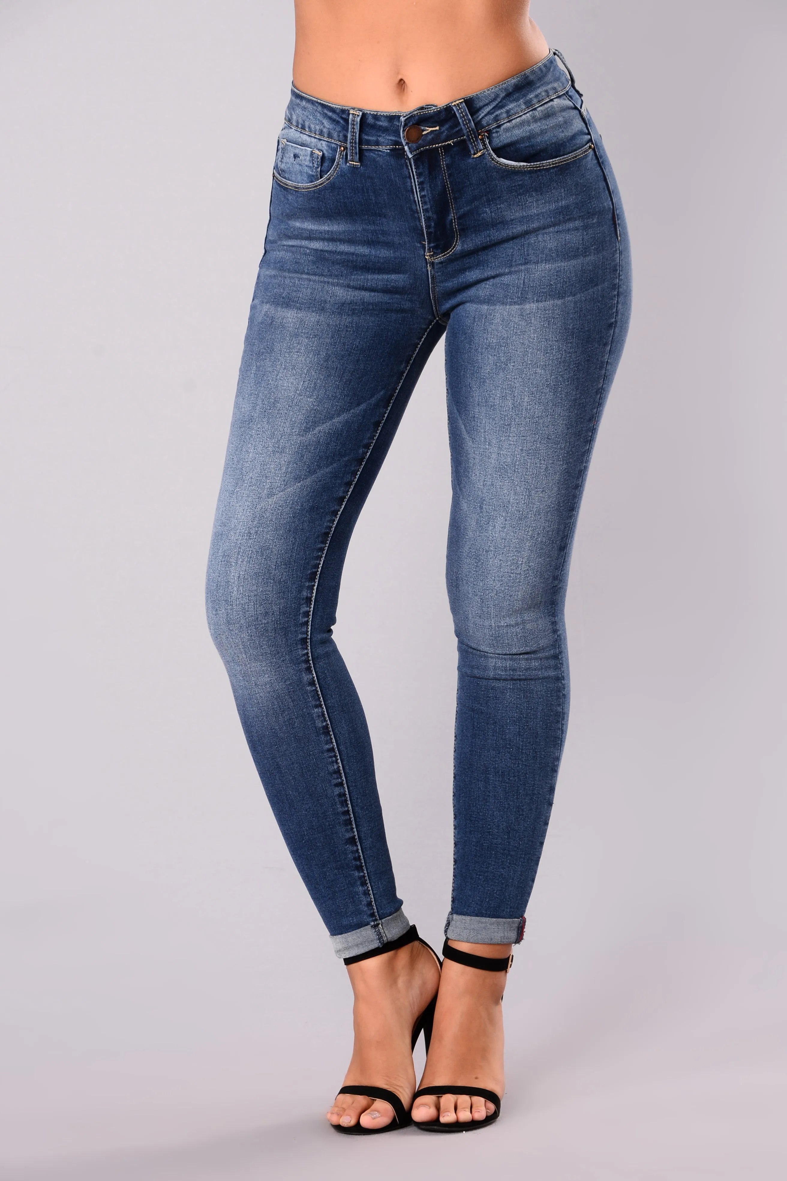 A Denim Affair Ankle Jeans - Medium Blue Wash