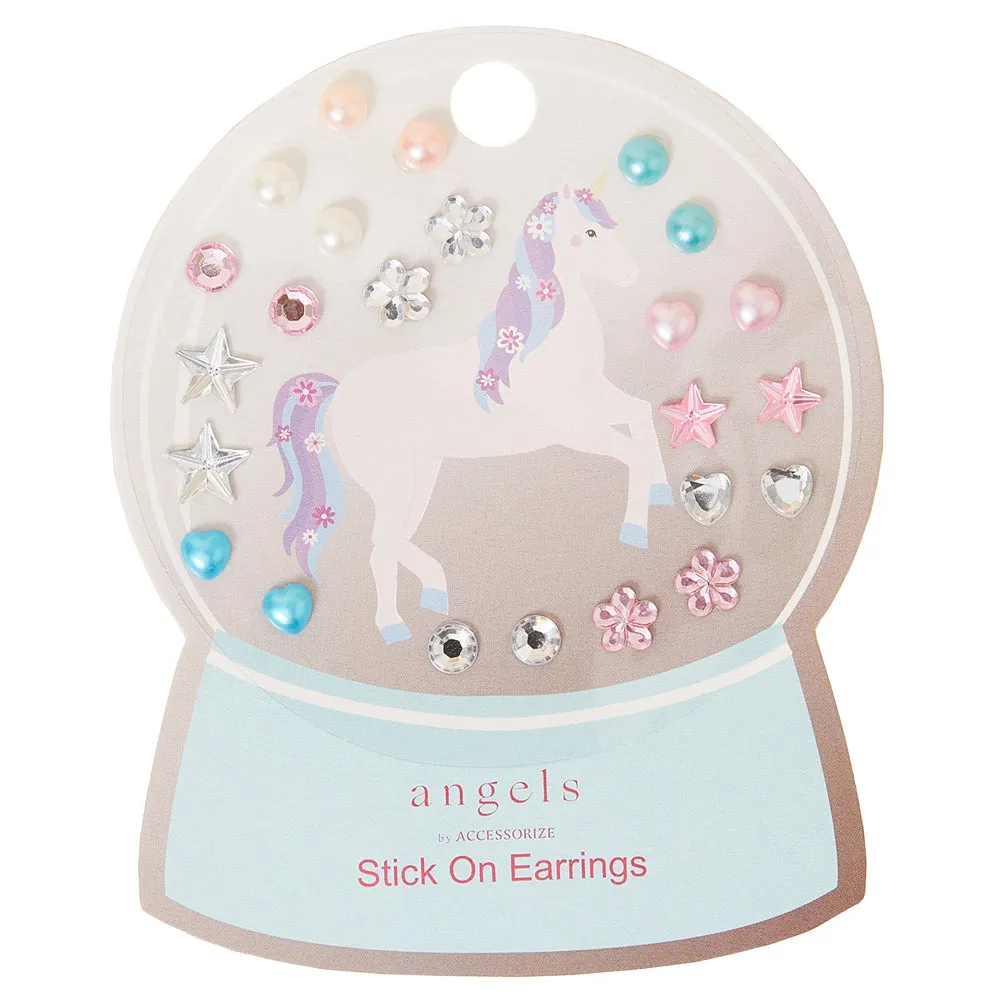 Accessorize London Girl's Multi Snow Globe Stick On Earrings