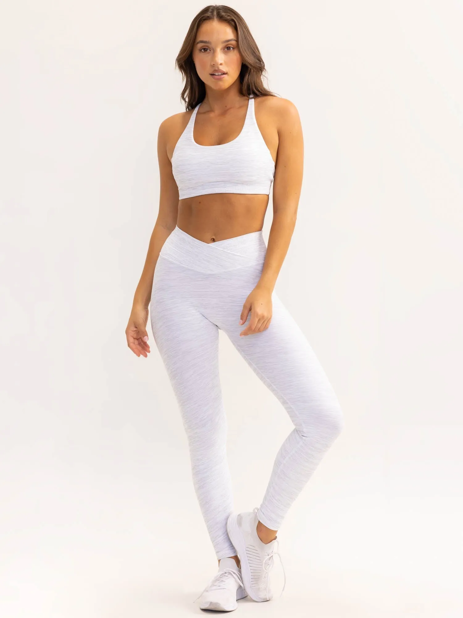 Activate Scoop Neck Sports Bra - Snow Grey Marl