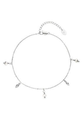 Allure Pearl Ankle Chain Silver