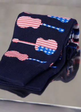 American Flag Guitar Sock in Navy