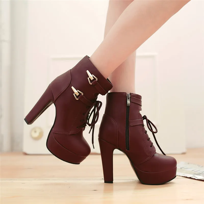 Ankle Boots Super High heels buckles