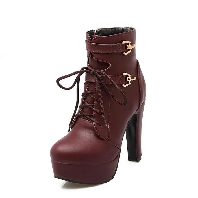 Ankle Boots Super High heels buckles