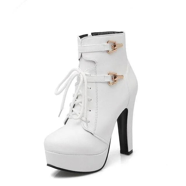 Ankle Boots Super High heels buckles