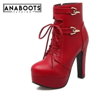 Ankle Boots Super High heels buckles