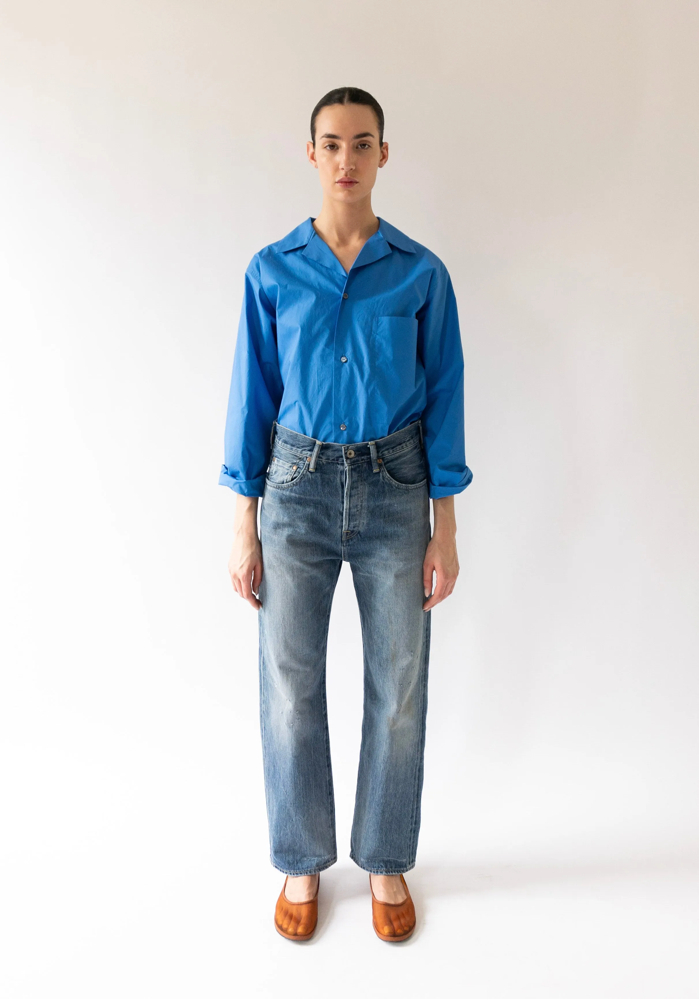 Ankle Cut Denim in Medium Distress