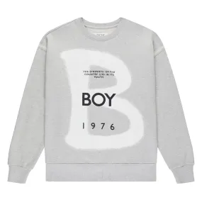 B IS FOR BOY SWEATSHIRT - SNOW MARL/HEATHER MARL