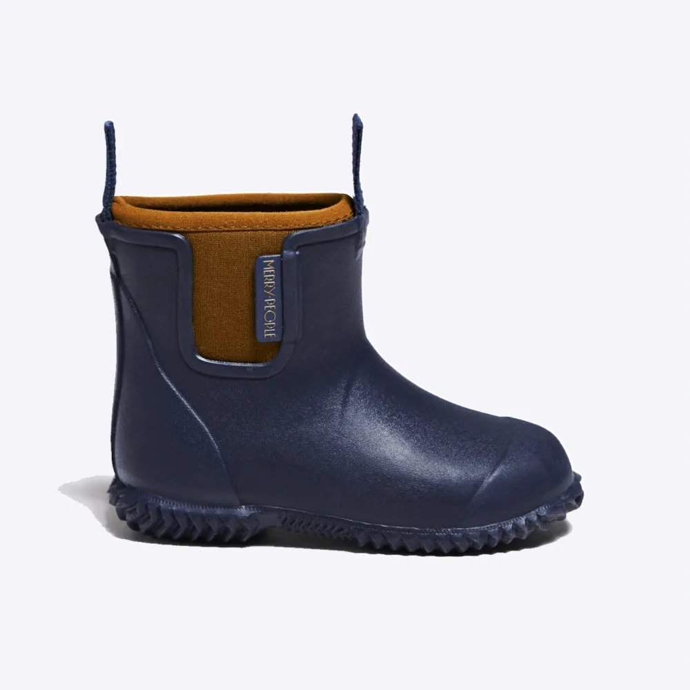 Bobbi Kids Wellington Boot // Oxford Blue & Tan