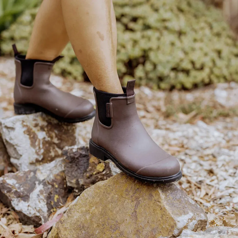 Bobbi Wellington Boot // Chocolate & Black