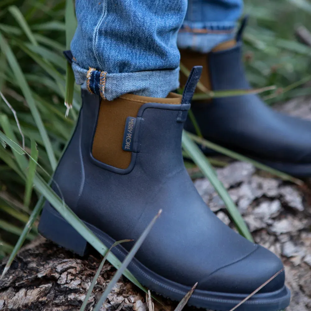 Bobbi Wellington Boot // Oxford Blue & Tan