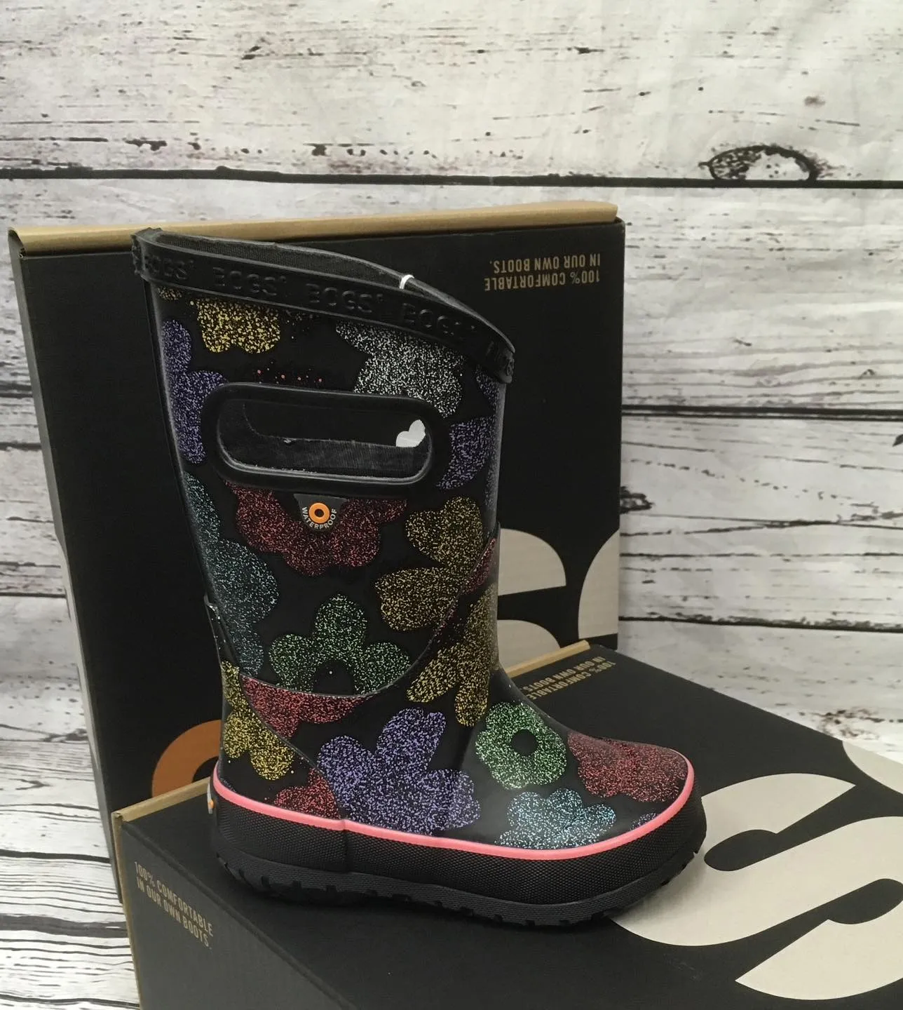 Bogs Yth Airbrush Flowers Rainboot