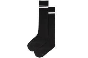 Boys 3/4 Striped Long Socks - Clifton Black/White