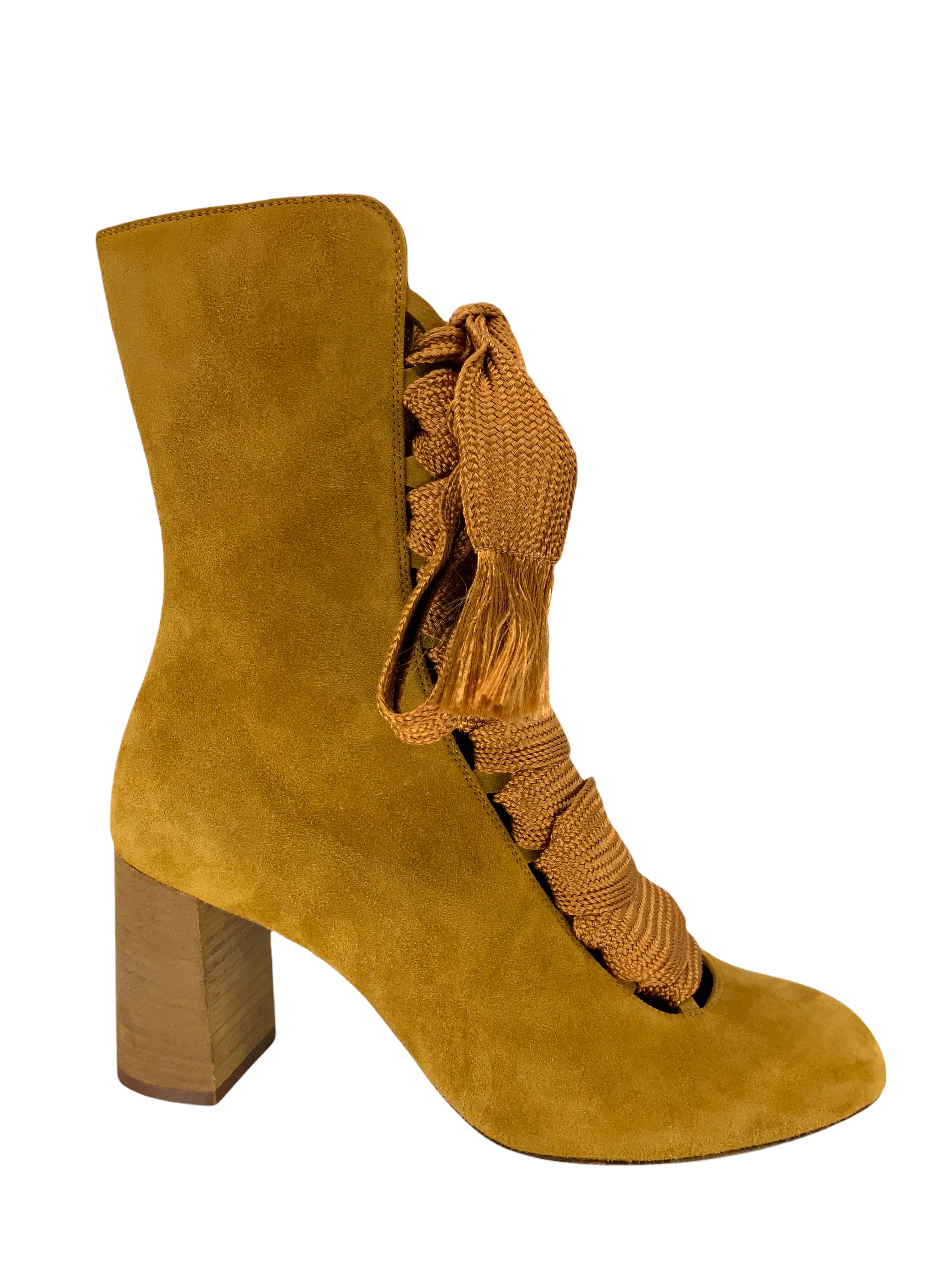 Chloe Harper Lace-up Suede Ankle Boots Size 7.5