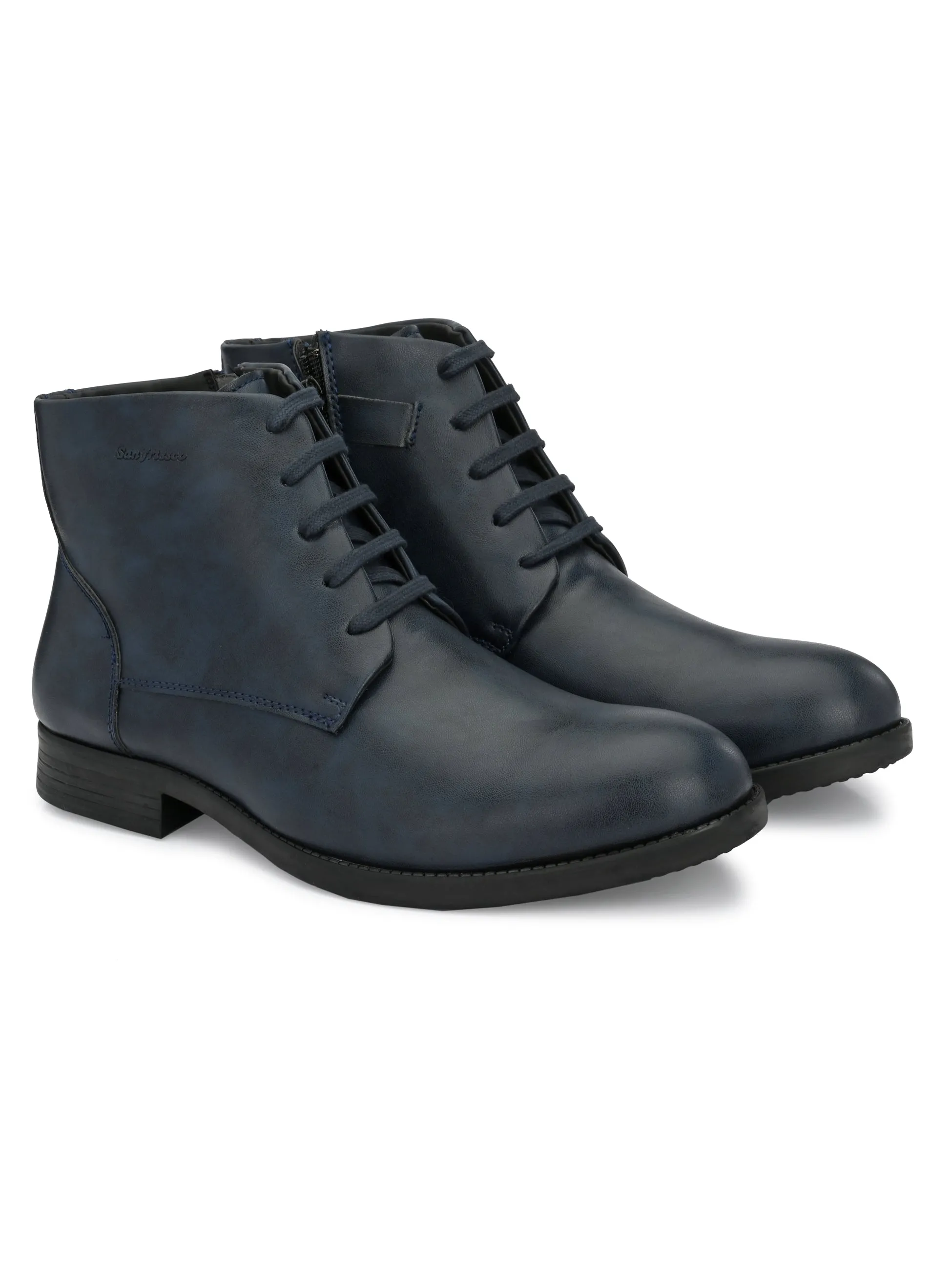 Conor Blue Lace-Up Boots