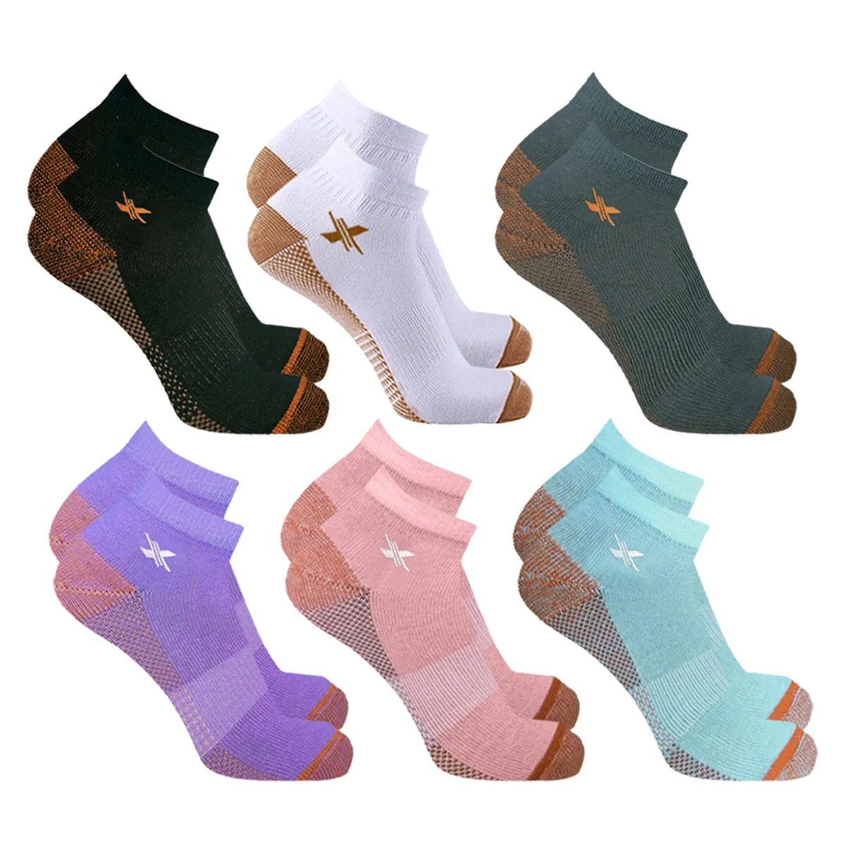 Copper-Infused Ankle Socks (6-Pairs)