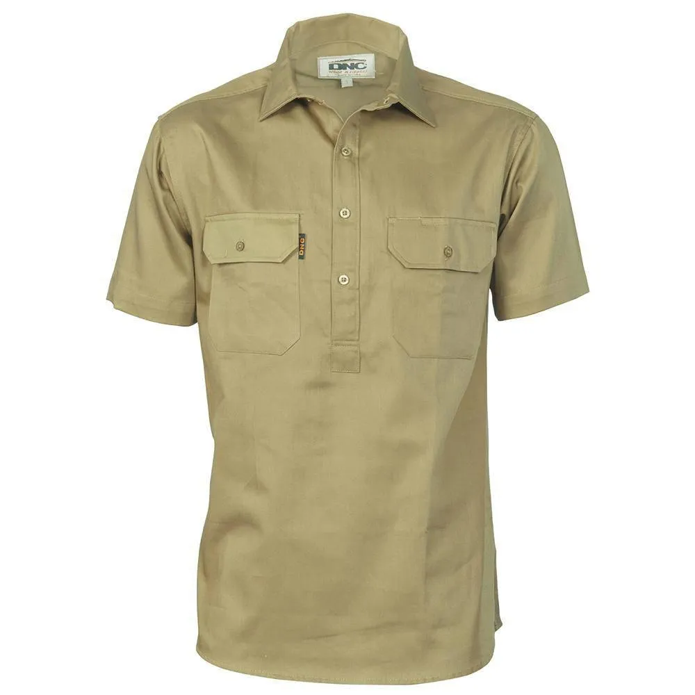 Cotton Drill Close Front Work Shirt