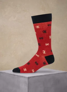 Crabs Sock in Red