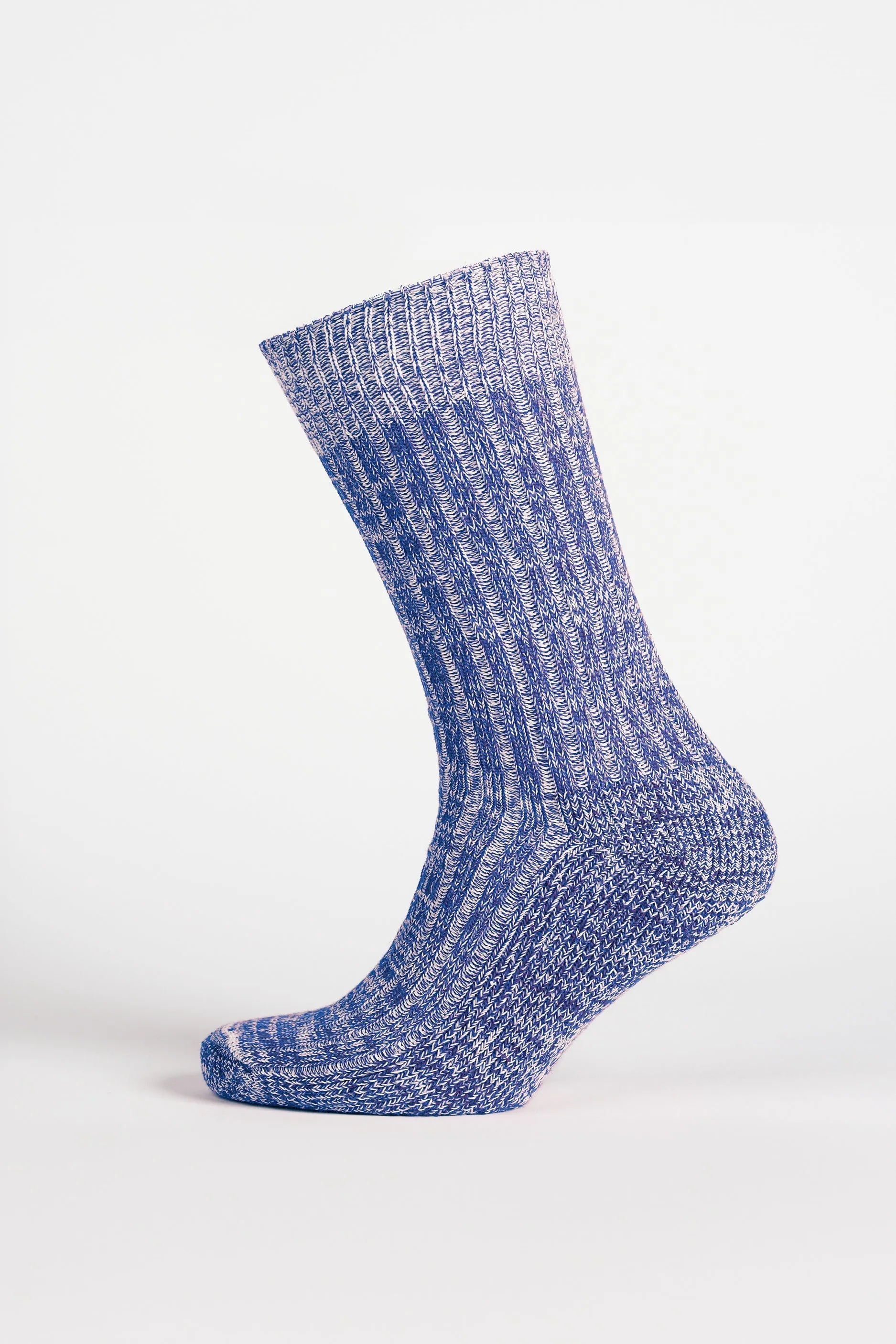 Cushioned Cotton Walking Sock - Royal Blue/White