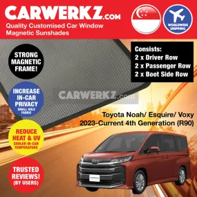 Customised Window Magnetic Sunshades for Toyota Noah Voxy Esquire Suzuki Landy 2020-Current 4th Generation (R90) Japan MPV (4 Pieces - Driver  Boot Side)