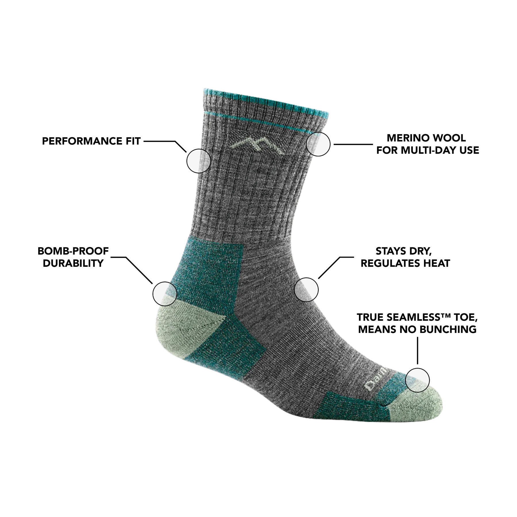 Darn Tough 1903 Women's Hiker Micro Crew Midweight Hiking Sock - Plum Health