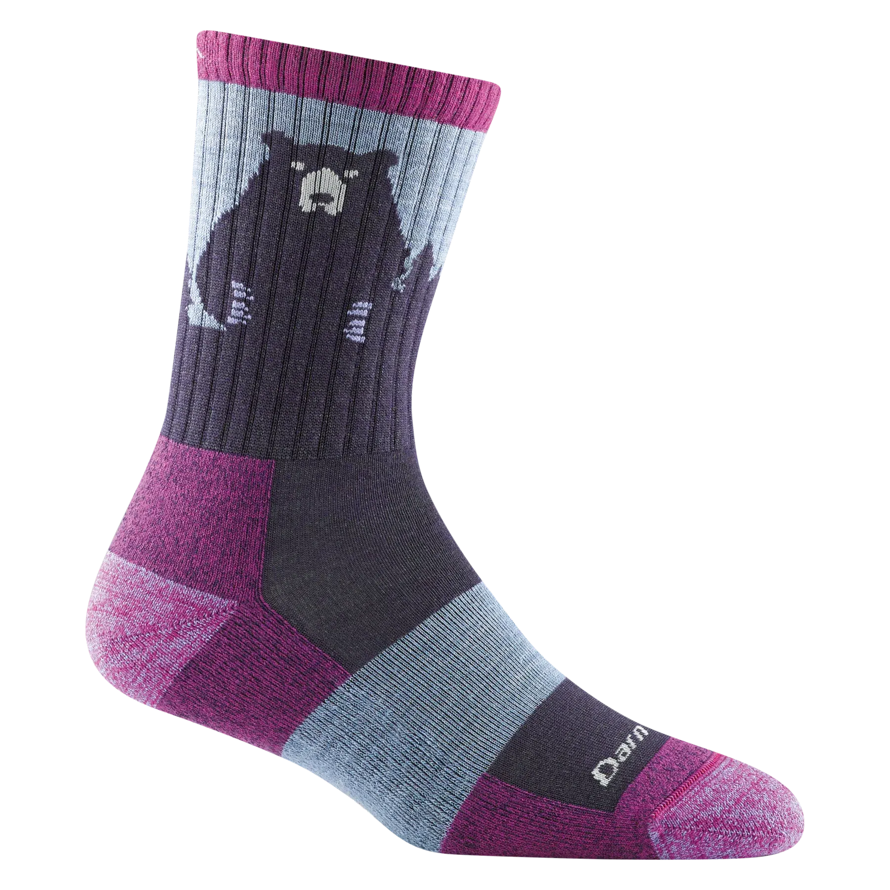 Darn Tough 1970 Women's Bear Town Micro Crew Lightweight Hiking Sock - Purple