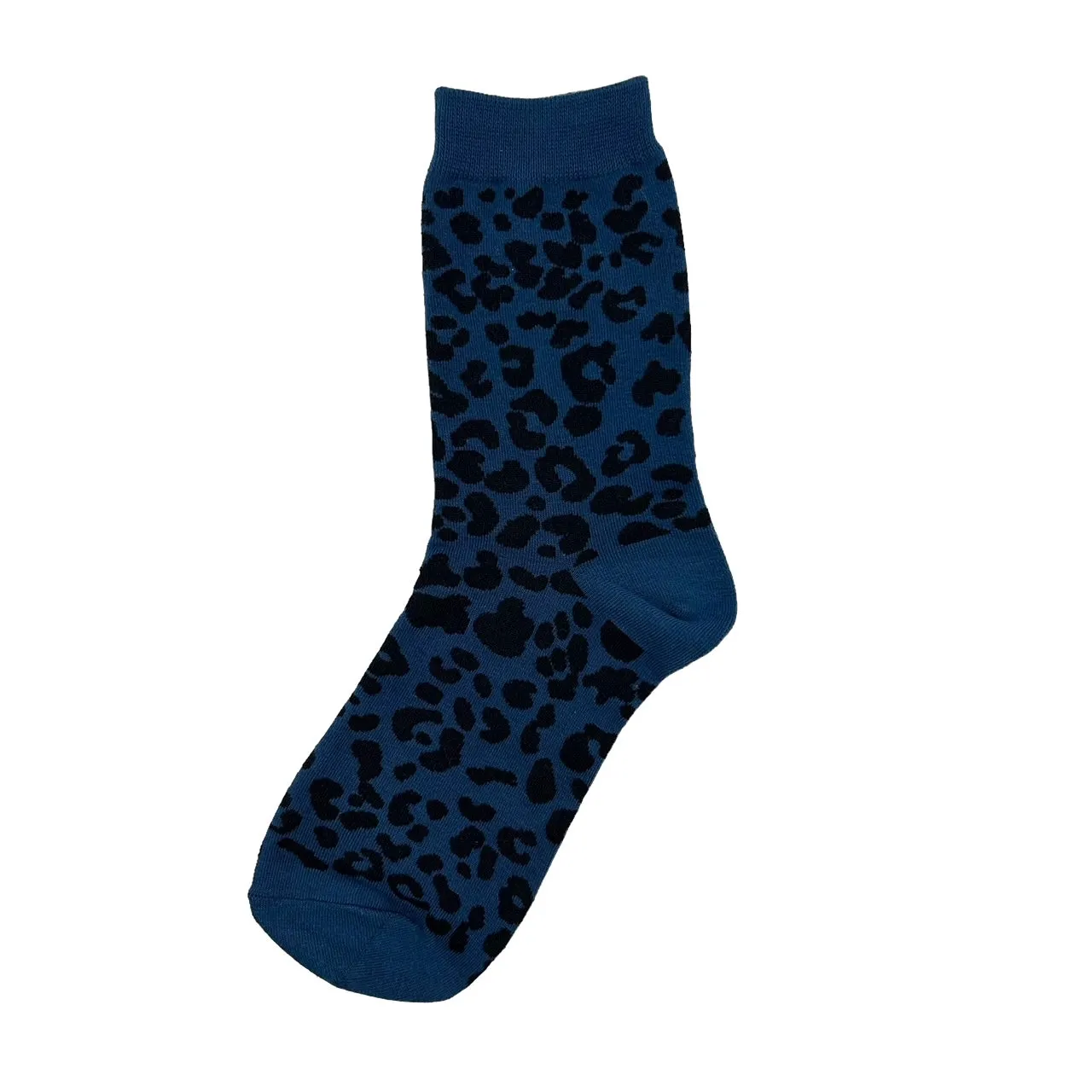 Denim leopard and  Tokyo sock box duo with pin