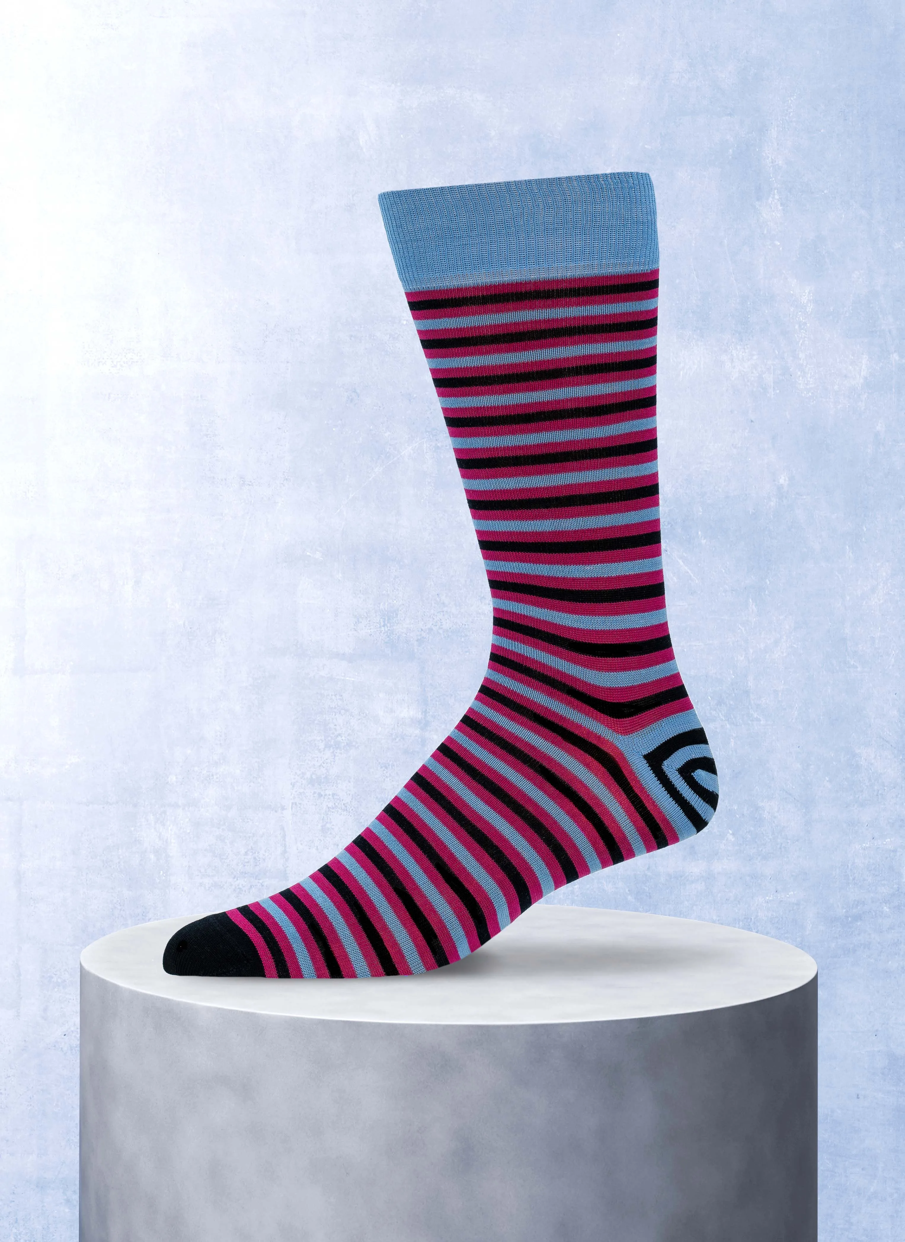 Duo Stripe Sock in Light Blue