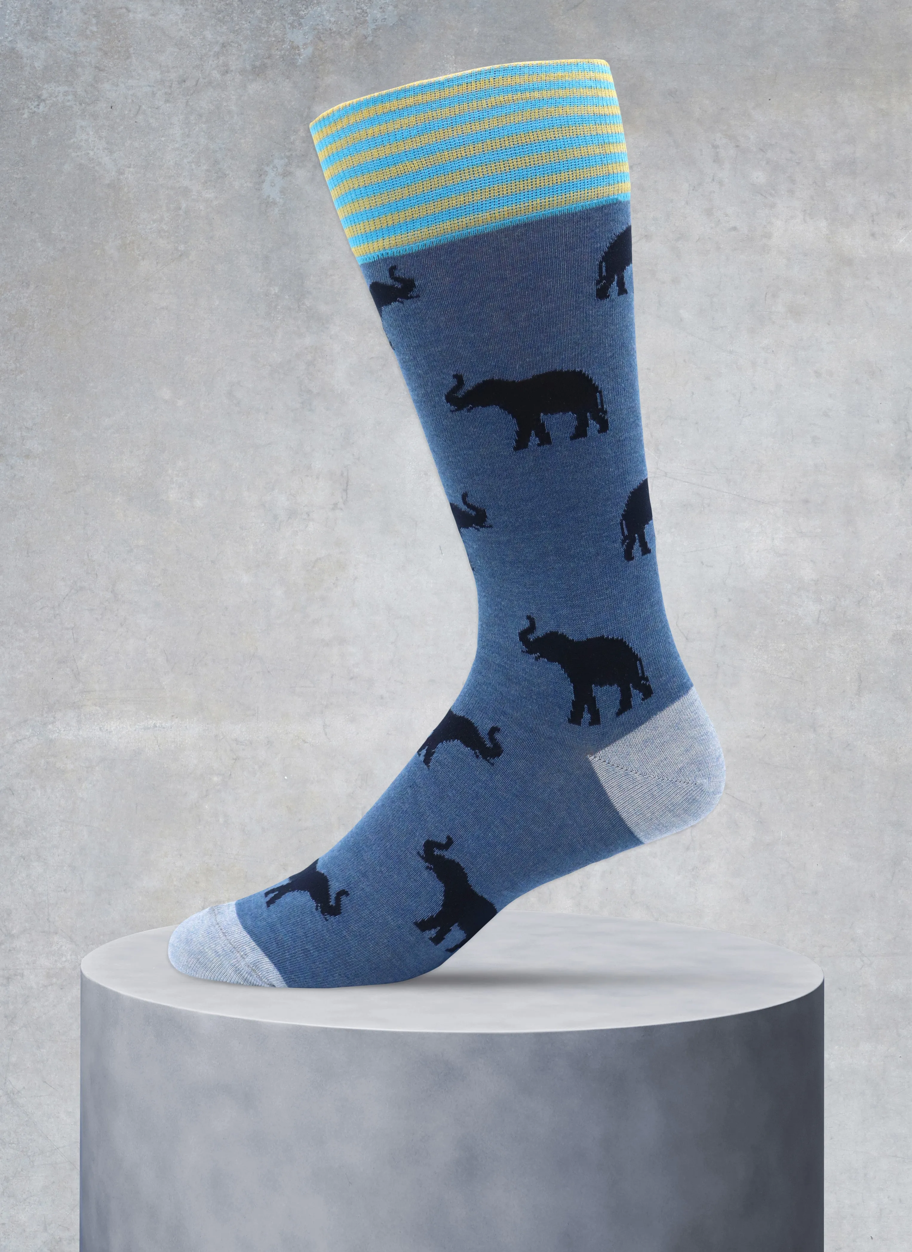 Elephants Sock in Light Blue