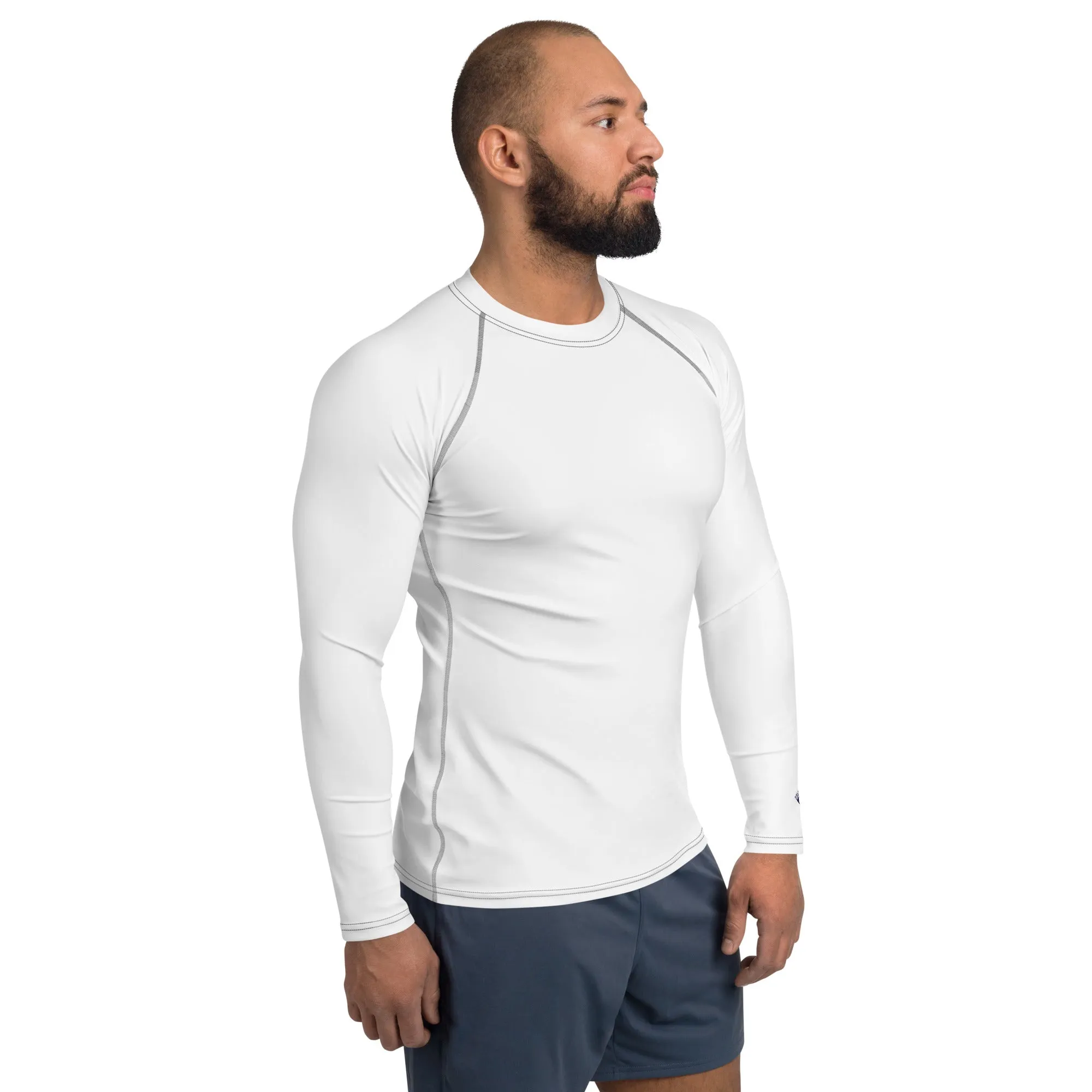 Everyday Cool: Solid Color Rash Guard for Men - Snow