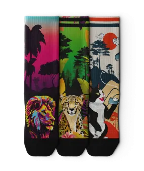 Feline Crew Socks 3-Pack