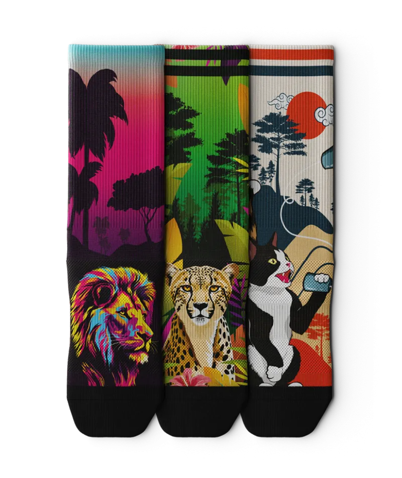 Feline Crew Socks 3-Pack