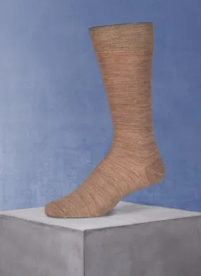 Flat Knit Merino Wool Sock in Taupe