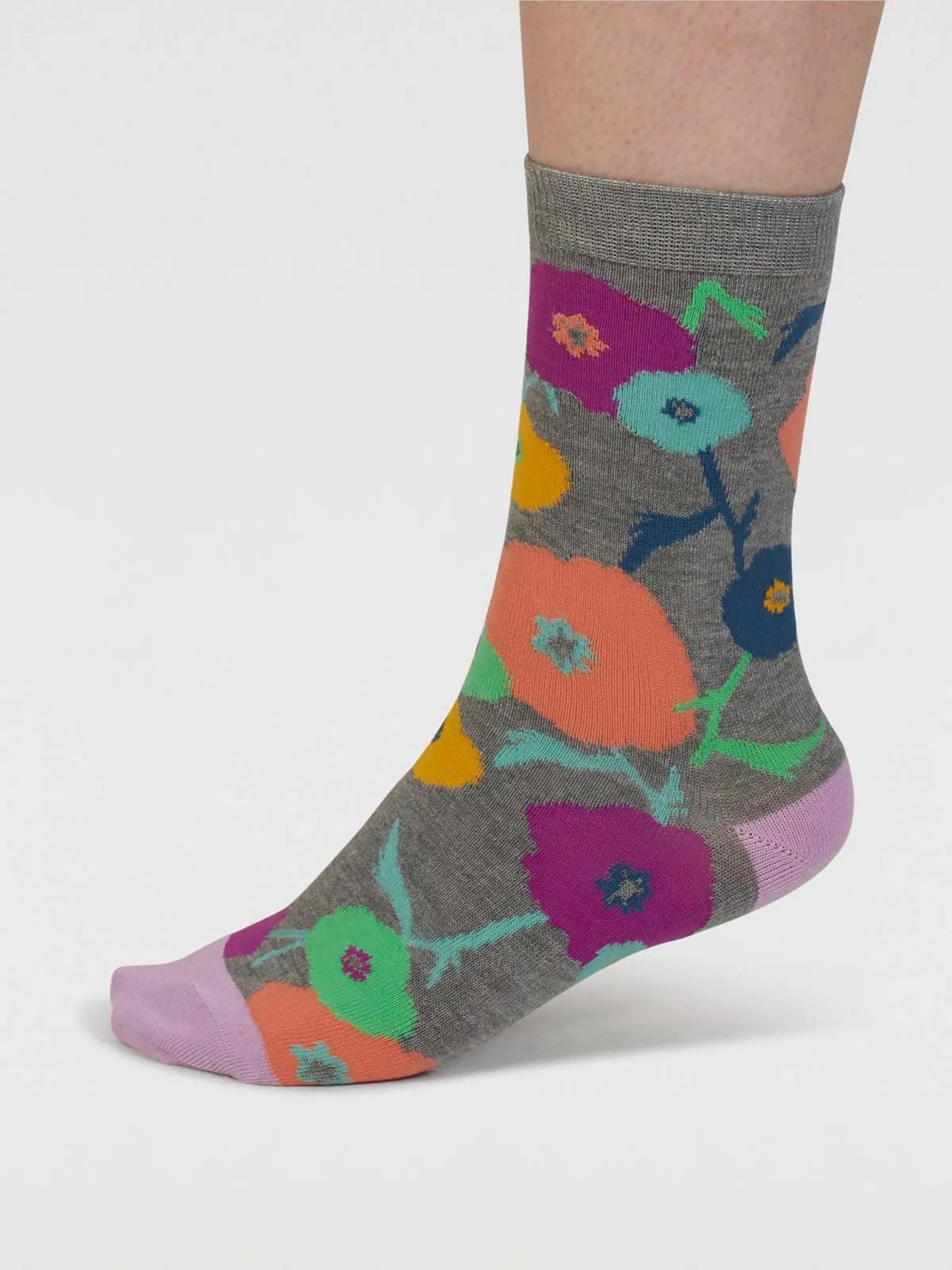 Flavia Floral Bamboo 4 Pack Sock Box - Multi