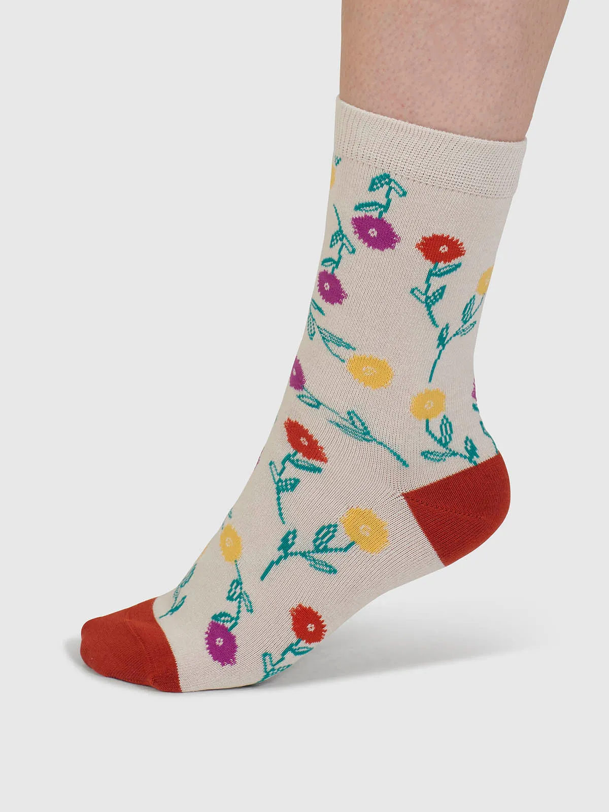 Flavia Floral Bamboo 4 Pack Sock Box - Multi