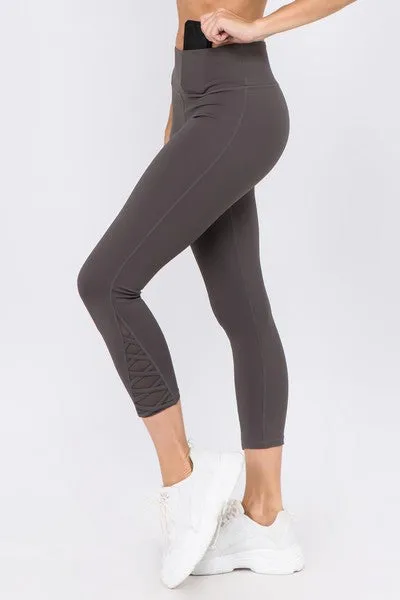 Fritzi Active Crisscross Mesh Ankle Capri Leggings