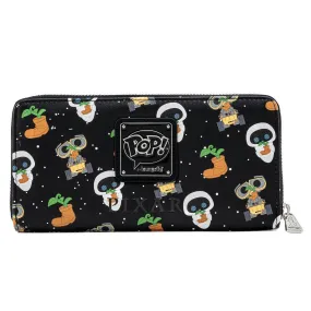 Funko POP! Loungefly Disney Pixar Wall-E & Eve Boot Earth Day Allover Print Zip-Around Wallet