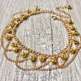 GOLD DANGLE JINGLE BELLS CHAIN ANKLET / ANKLE BRACELET