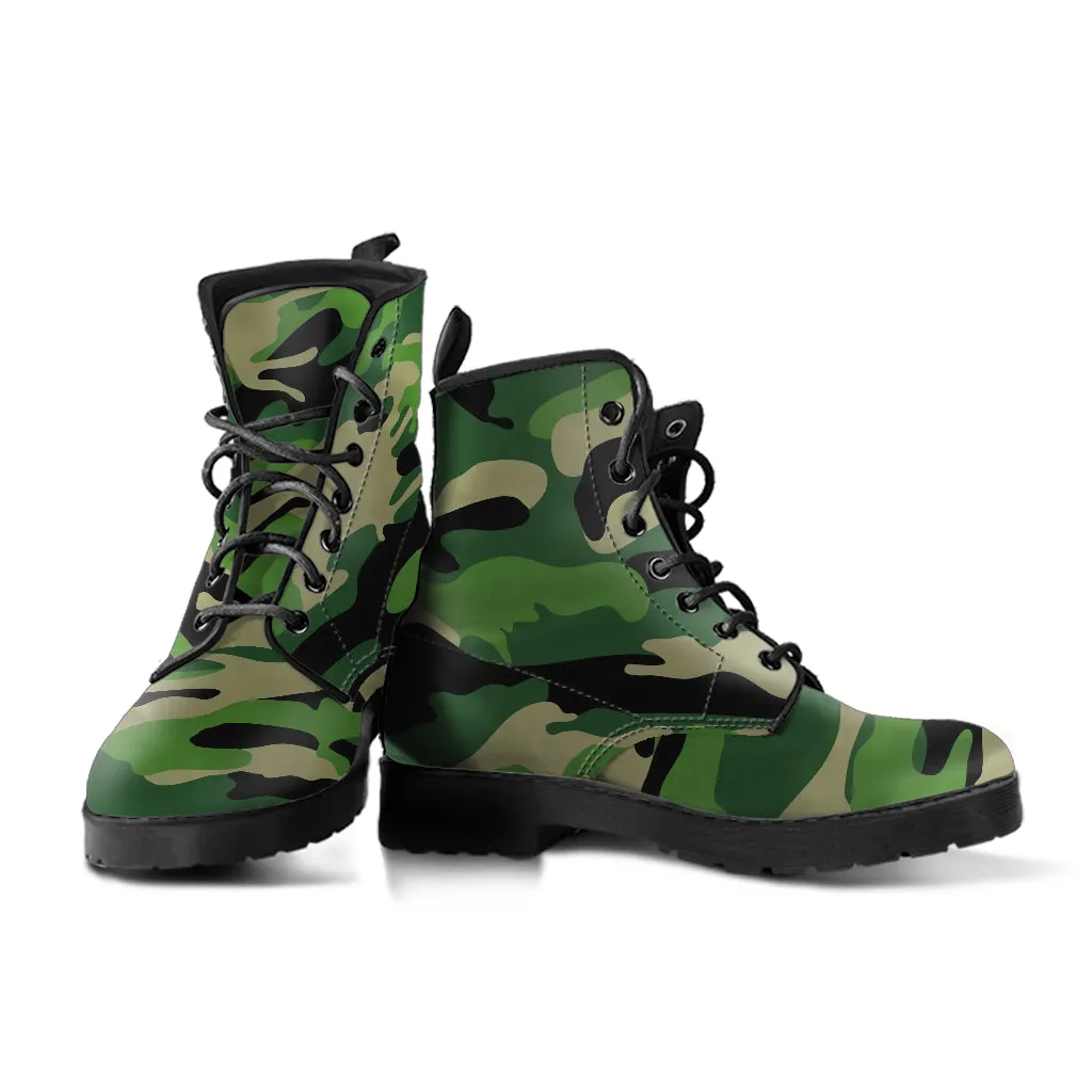 Green Camo - Vegan Leather Boots