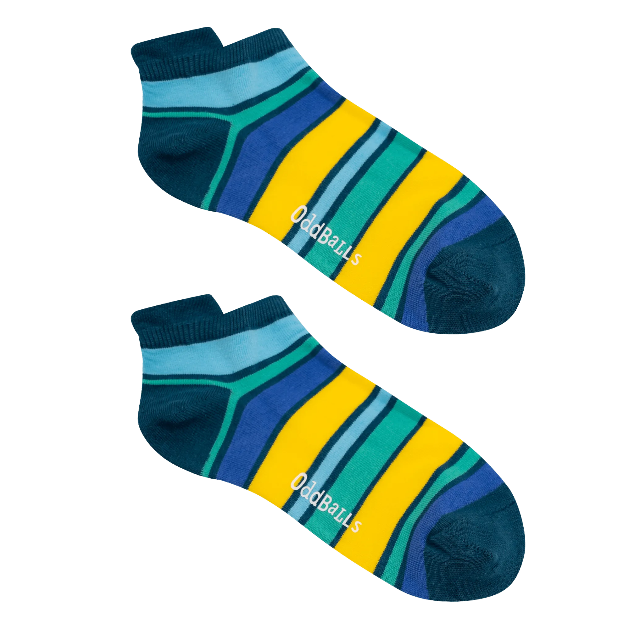 Green Dual Stripes - Ankle Trainer Socks