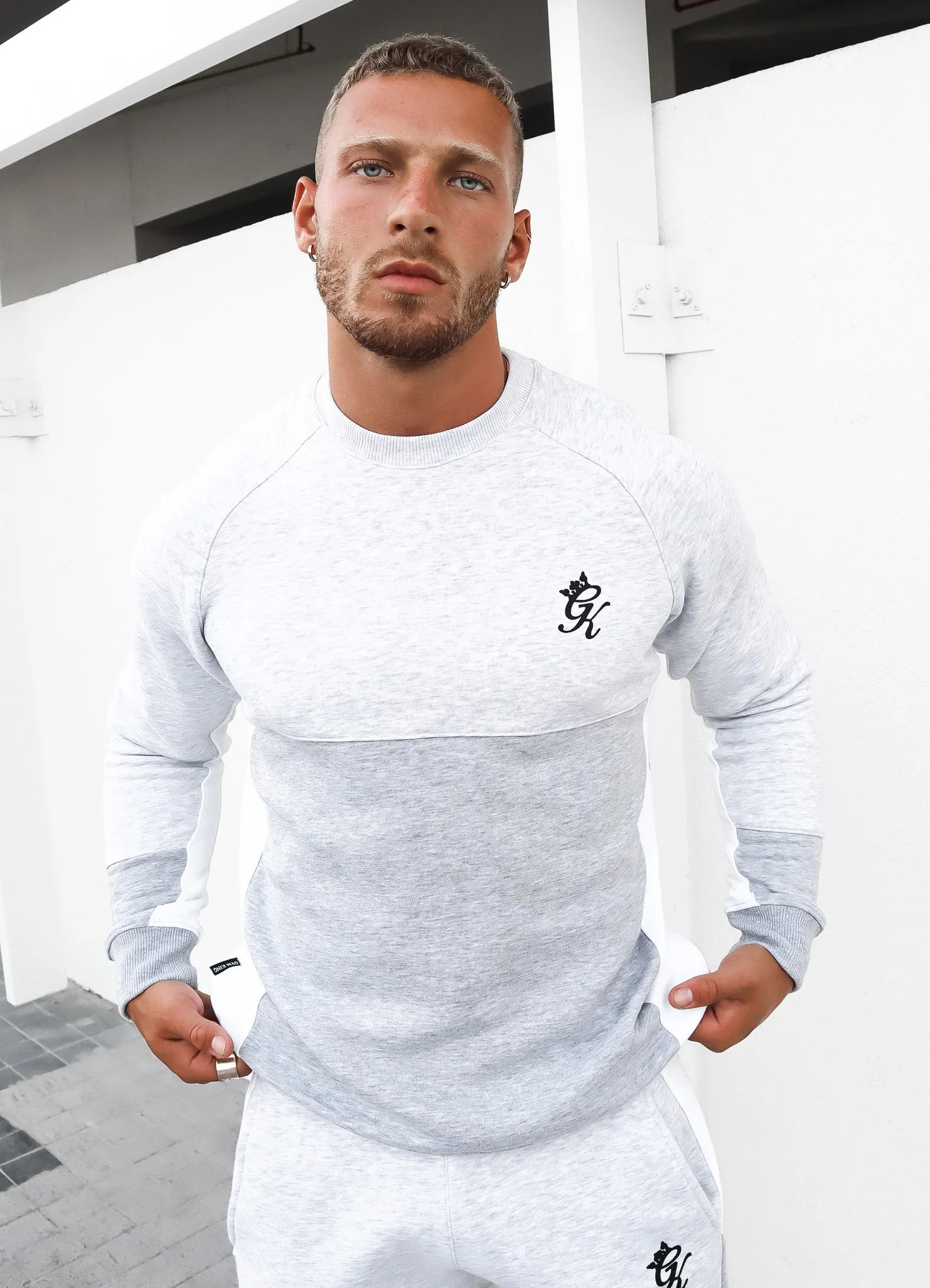 Gym King Minefield Crew - Snow Marl/White/Light Grey Marl