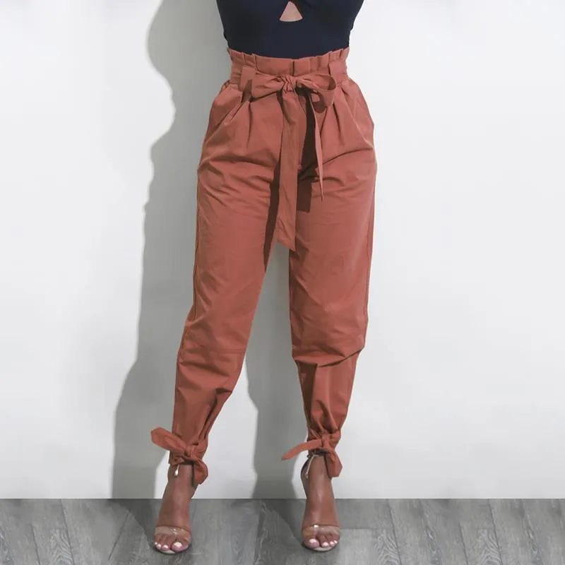 HAREM PANTS WITH TIE-UP ANKLE