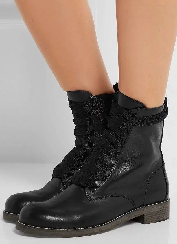 'Harper' Lace-up Leather Ankle Boots