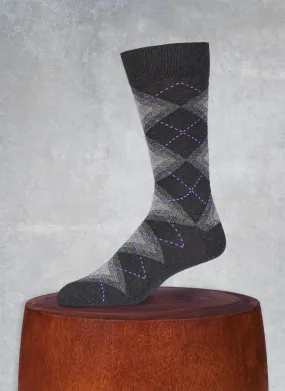 Jaspé Argyle Sock in Heather Black